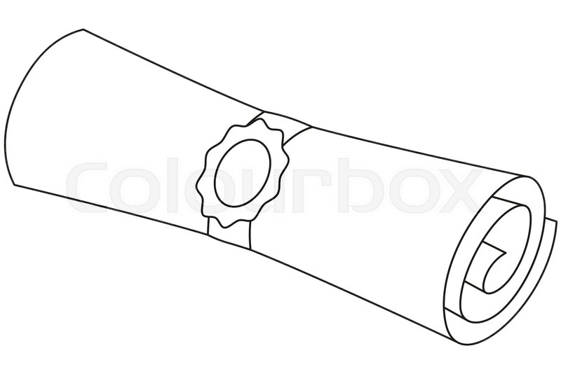 800x534 Line Art Black And White Diploma Stock Vector Colourbox