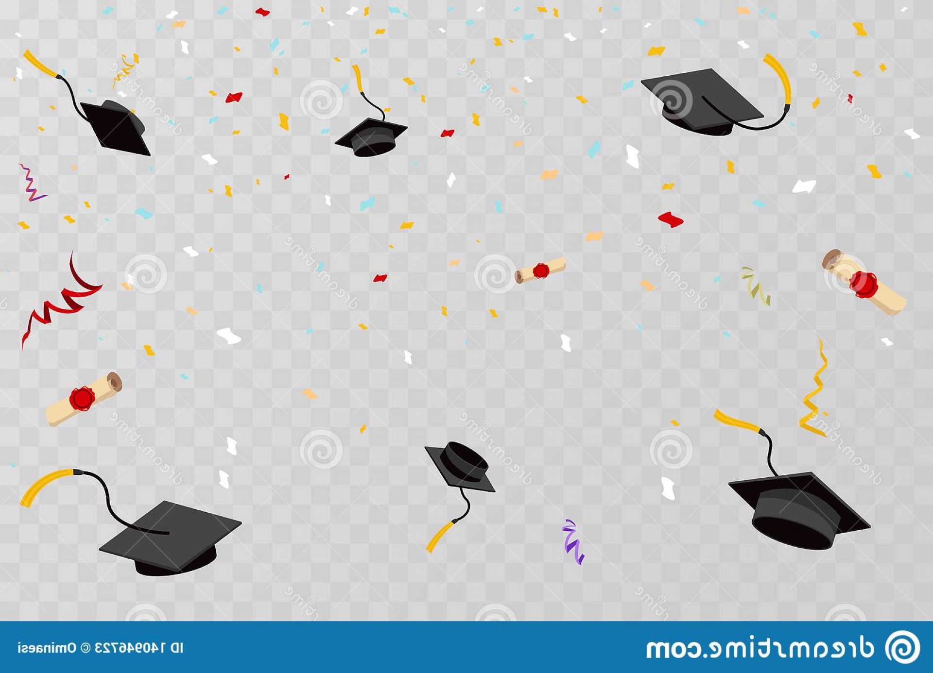 1920x1386 Confetti Graduation Hats Fly Sky Poster Caps Scrolls Transparent