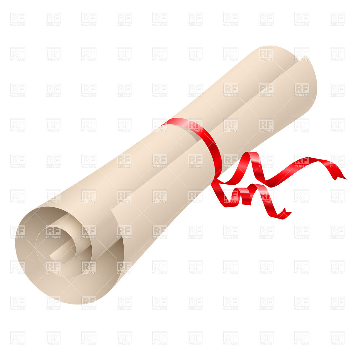 1200x1200 Diploma Scroll With Ribbon Vector Image Of Objects Dvarg