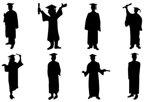 500x350 Graduation Silhouette Vector Silhouette Clip Art Graduation