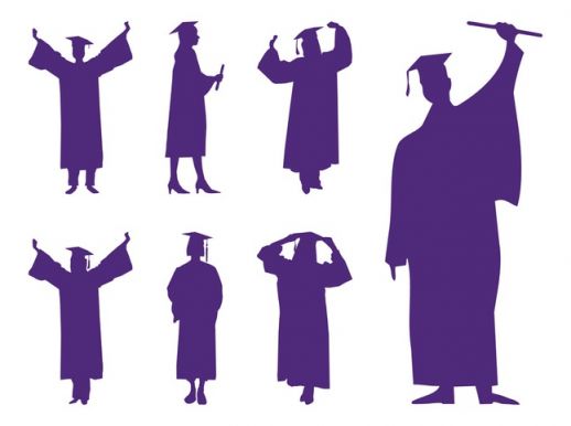 518x386 Graduation Silhouettes Vector