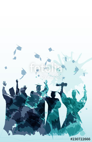 324x500 Graduation Silhouette In Watercolors Stock Image And Royalty Free