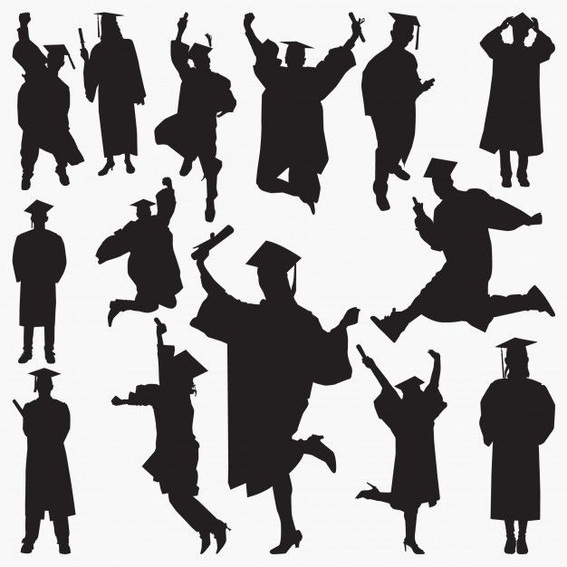 626x626 Graduation Silhouettes Premium Vector Vectors Graduation