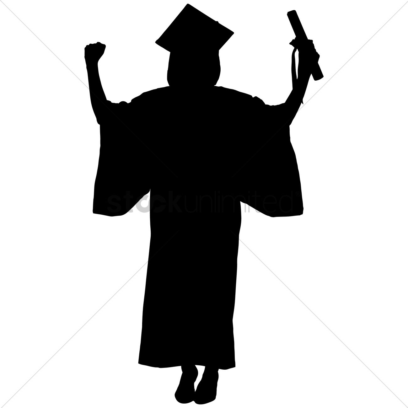 1300x1300 Silhouette Of A Graduate Vector Image
