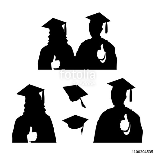 500x500 Student Bachelor Graduation Silhouette Stock Image And Royalty
