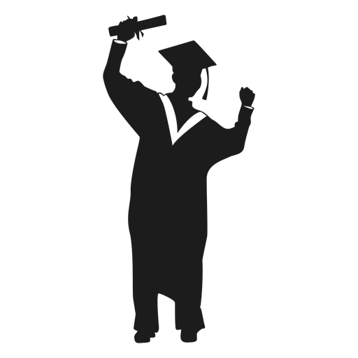 512x512 Female Graduate Cheering Silhouette