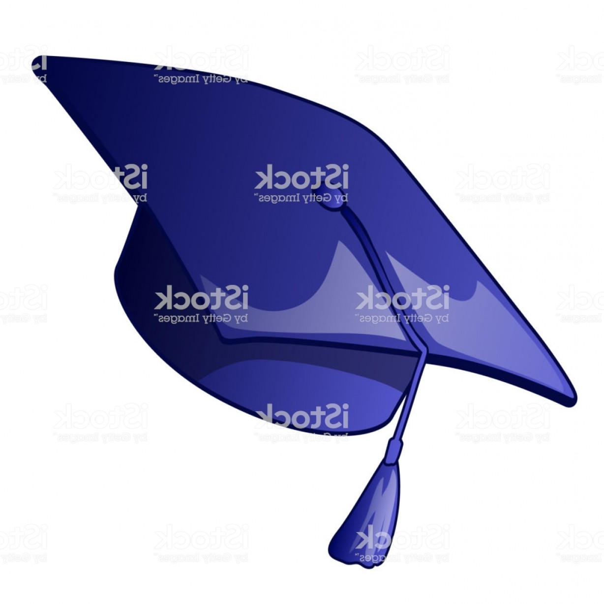 1228x1228 Graduation Cap With A Blue Tassel Isolated On A White Background