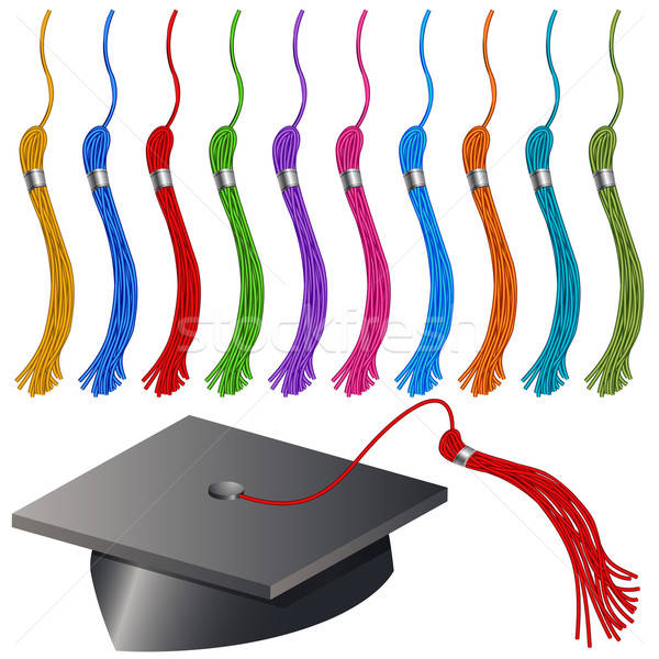 600x600 Graduation Cap And Tassel Set Vector Illustration John Takai