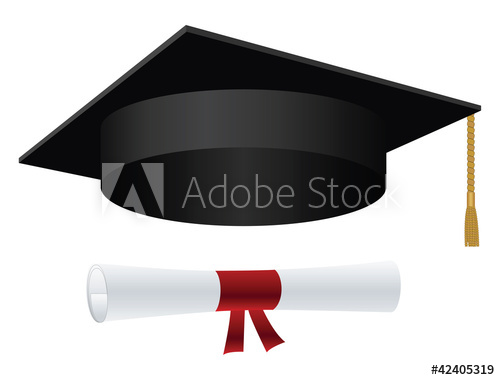 500x380 Graduation Cap With Golden Tassel And Diploma