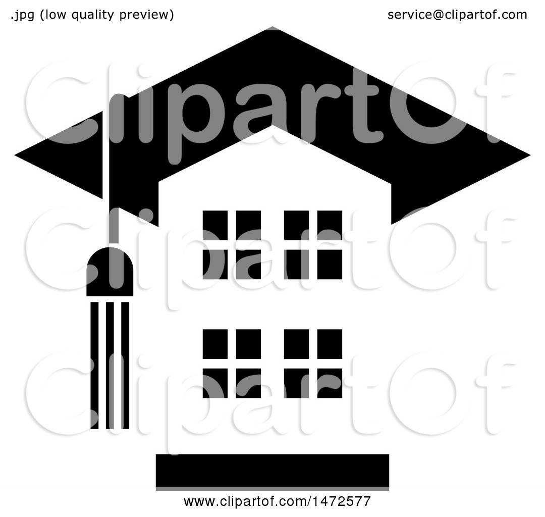 1080x1024 Clipart Of A Building With A Tassel And Graduation Cap Roof