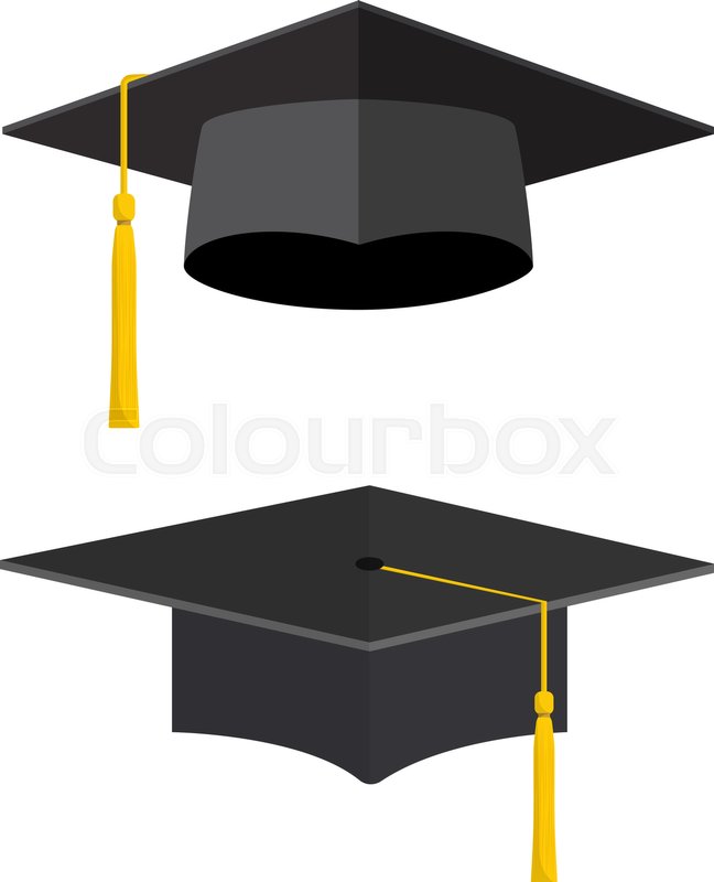 648x800 University Academic Graduation Caps Stock Vector Colourbox