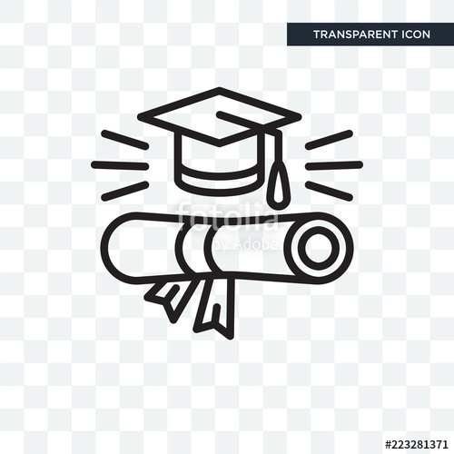500x500 Graduation Vector Icon Isolated On Transparent Background
