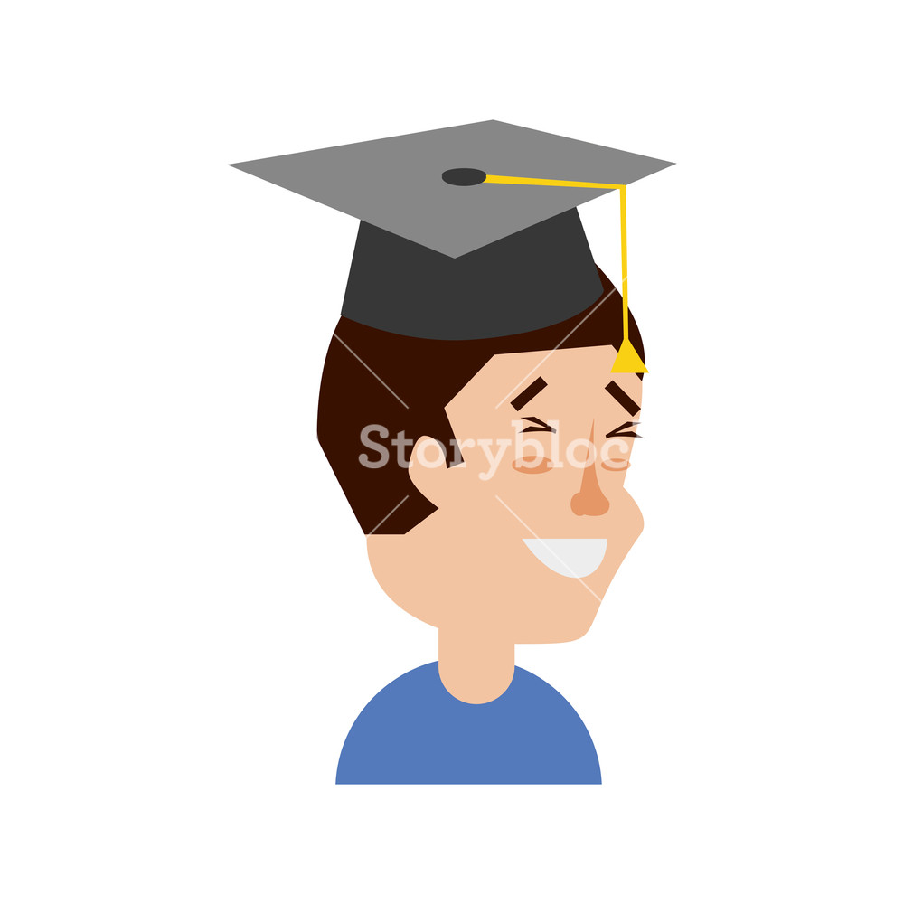 1000x1000 Young Man With Hat Graduation Vector Illustration Design Royalty