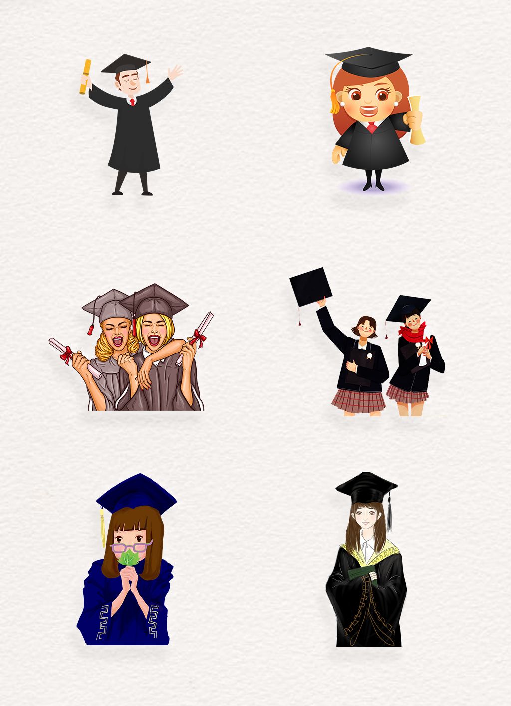 1024x1416 Cartoon Graduation Vector, Download For Free