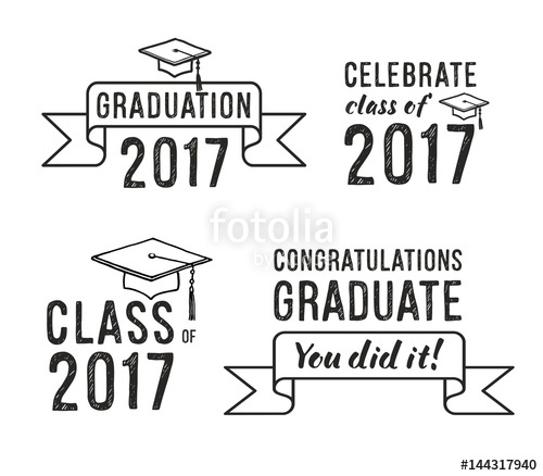 500x438 Congratulations Graduate Graduation Vector Set Stock Image