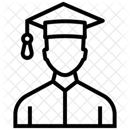 256x256 Male Graduate Vector Icon Of Line Style