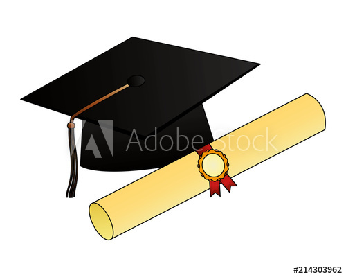 500x400 Parchment Diploma And Hat Graduation Vector Illustration Design
