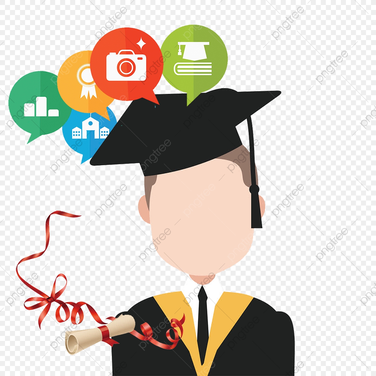 1200x1200 Flat Expressionless Female Graduates Vector Material, Doctor