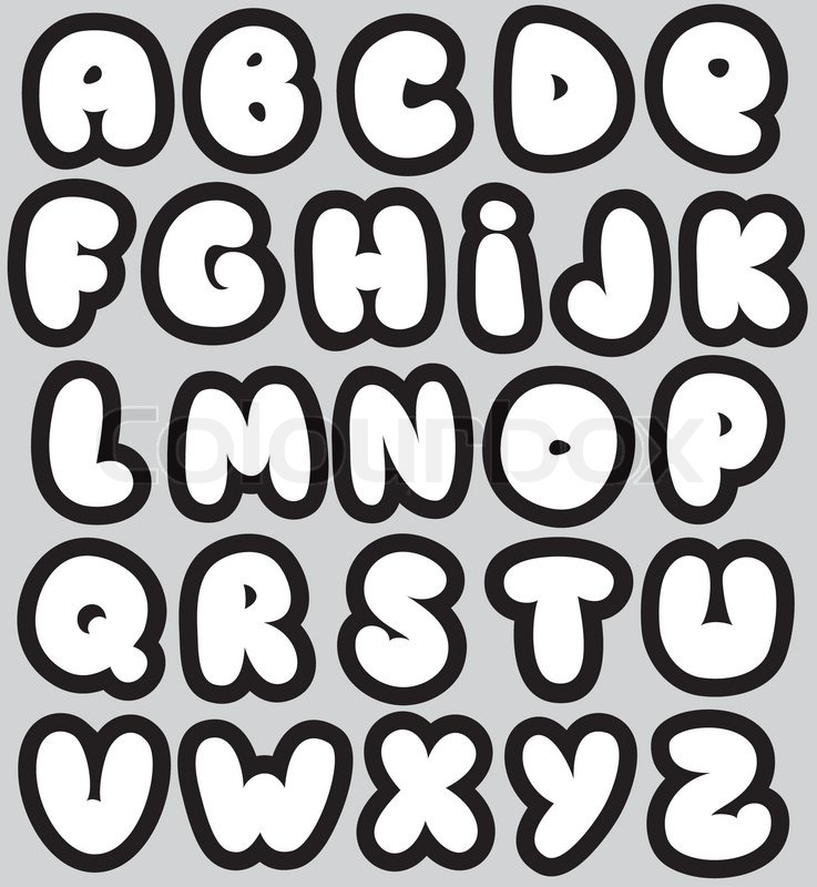 Graffiti Font Alphabet Different Stock Vector Colourbox 737x800 Graffiti Font Alphabet Different Stock Vector Colourbox