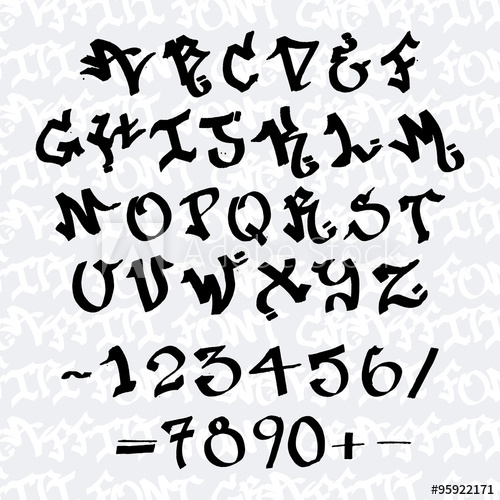 Ink Graffiti Handwritten Tag Letters Alphabet Vector 500x500 Ink Graffiti Handwritten Tag Letters Alphabet Vector
