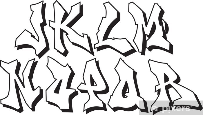 Vector Graffiti Font Alphabet Part Sticker 700x397 Vector Graffiti Font Alphabet Part Sticker