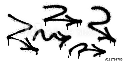 Graffiti Arrows Set With Overspray In Black Over White 500x250 Graffiti Arrows Set With Overspray In Black Over White