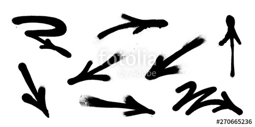 Graffiti Arrows Set With Overspray In Black Over White Stock 500x250 Graffiti Arrows Set With Overspray In Black Over White Stock