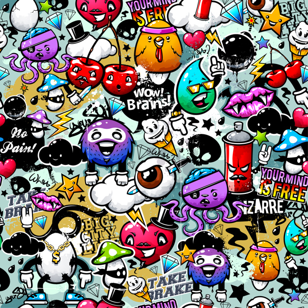 626x626 Coloured Graffiti Background Vector Premium Download