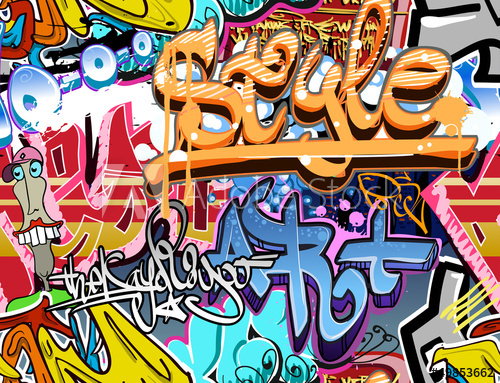 500x383 Graffiti Murals Urban Scene Wallpaper Murale Design