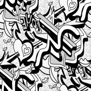 300x300 Photostock Vector Graffiti White Lines On A Black Background