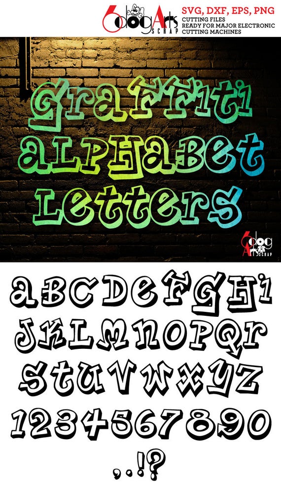 570x987 Graffiti Letters Digital Dxf Png Silhouette Etsy