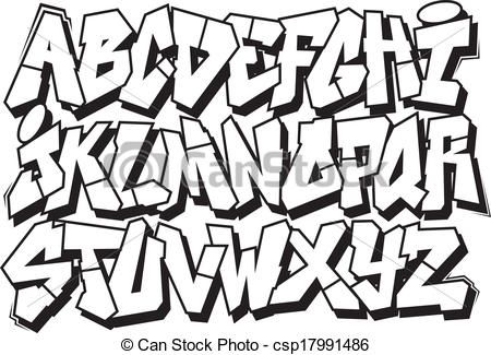 450x325 Graffiti Font Vector Clipart Illustrations Graffiti Font