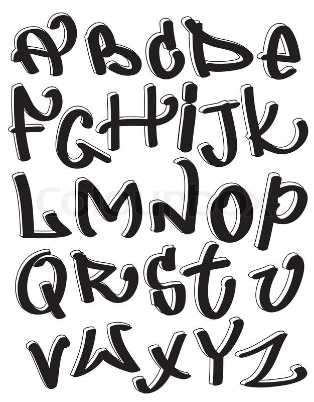 626x800 Graffiti Font Alphabet, Abc Letters Vector Colourbox