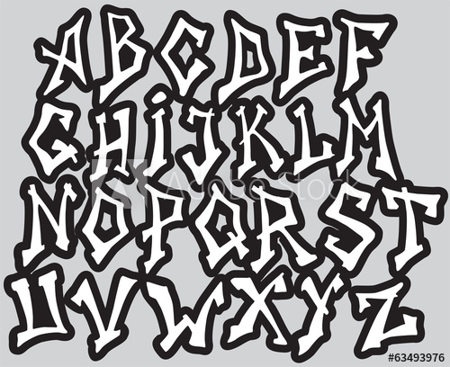 500x408 Graffiti Font Alphabet Different Letters Vector
