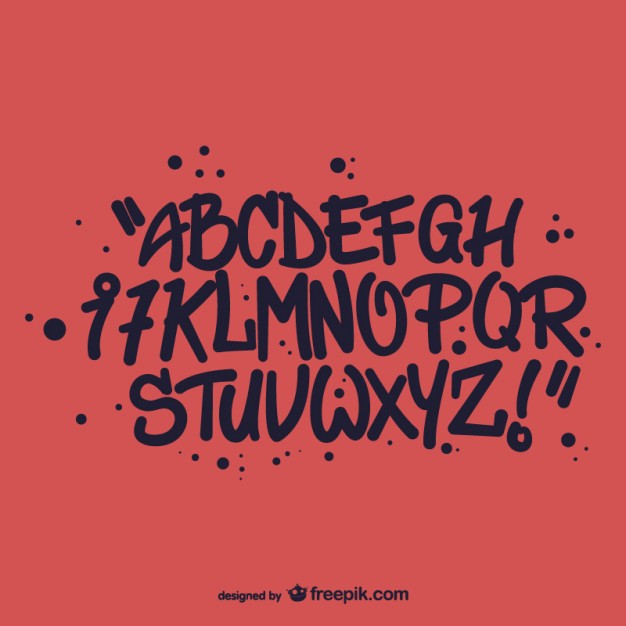 626x626 Graffiti Style Alphabet Letters Vector Free Download