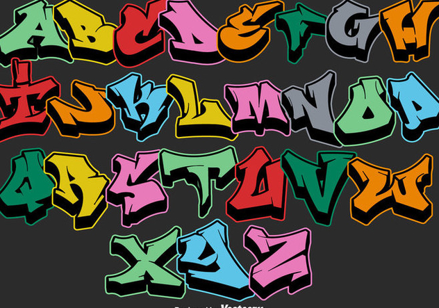 632x443 Vector Graffiti Alphabet Letters Free Vector Download