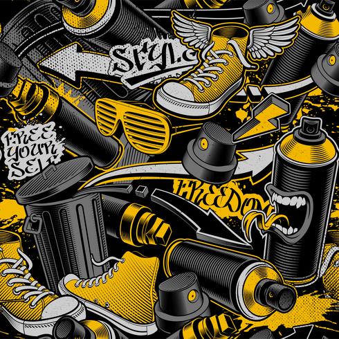 490x490 Seamless Graffiti Pattern