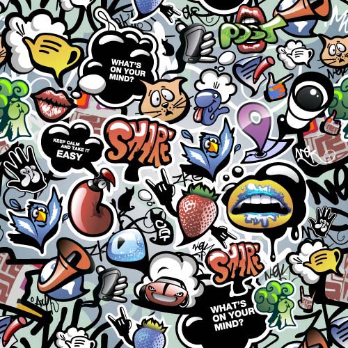 500x500 Wall Graffiti Patter Seamless Vector Free Download