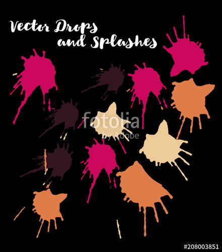 441x500 Red Vector Splashes, Hand Painted Watercolor Bang Indian Holi