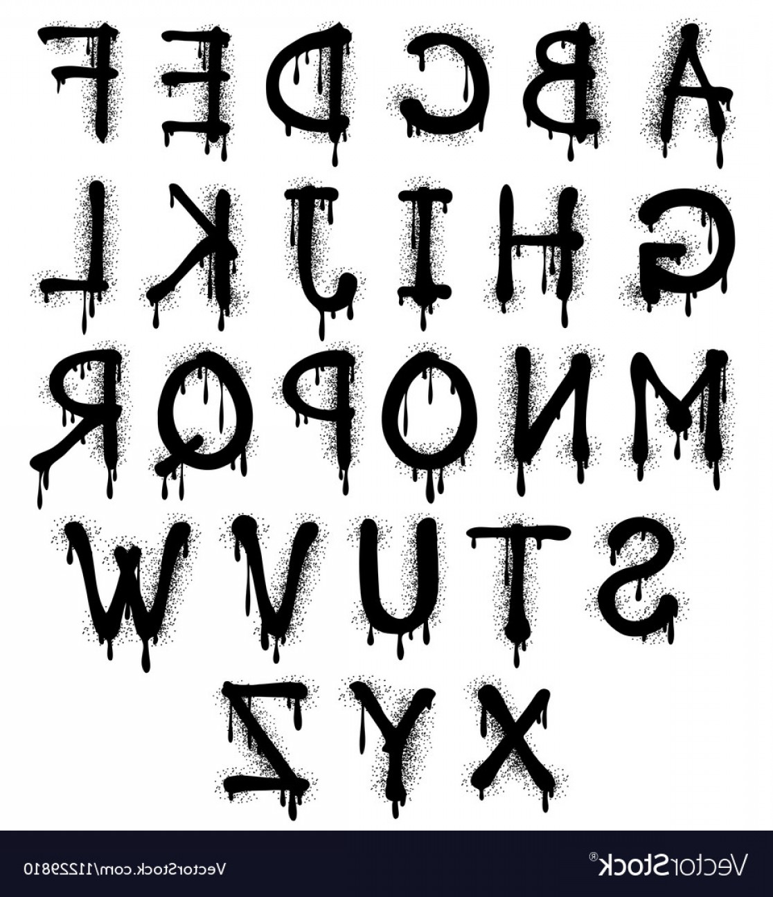 1116x1296 Graffiti Splash Alphabet Font Grunge Text Vector Soidergi