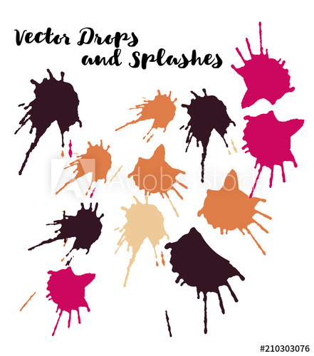 441x500 Red Vector Splashes, Hand Painted Watercolor Bang Indian Holi