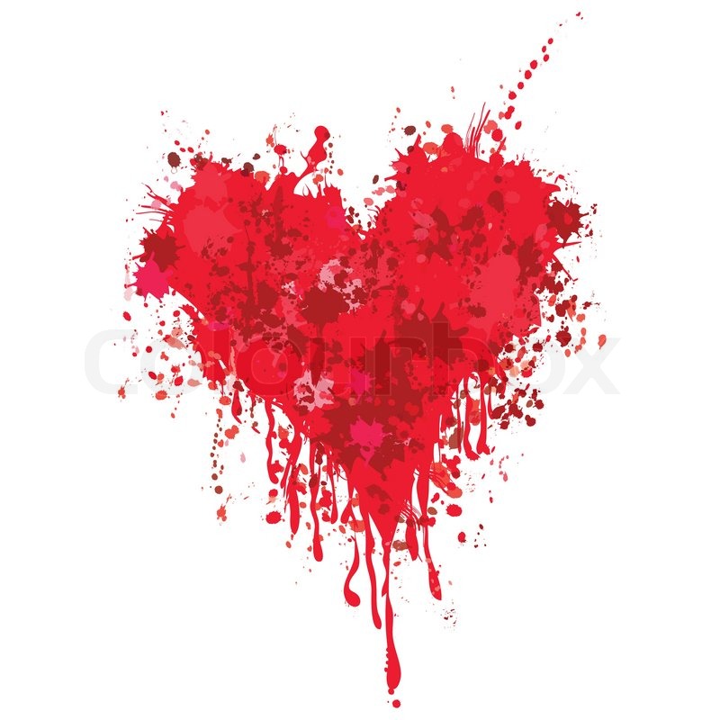 800x800 Red Grunge Heart Vector Ink Blood Stock Vector Colourbox