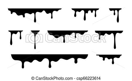 450x278 Black Spray Melt Drips Or Liquid Paint Drops Vector Graffiti