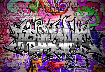 400x274 Graffiti Vector Art Urban Wall With Spray Paint Posters
