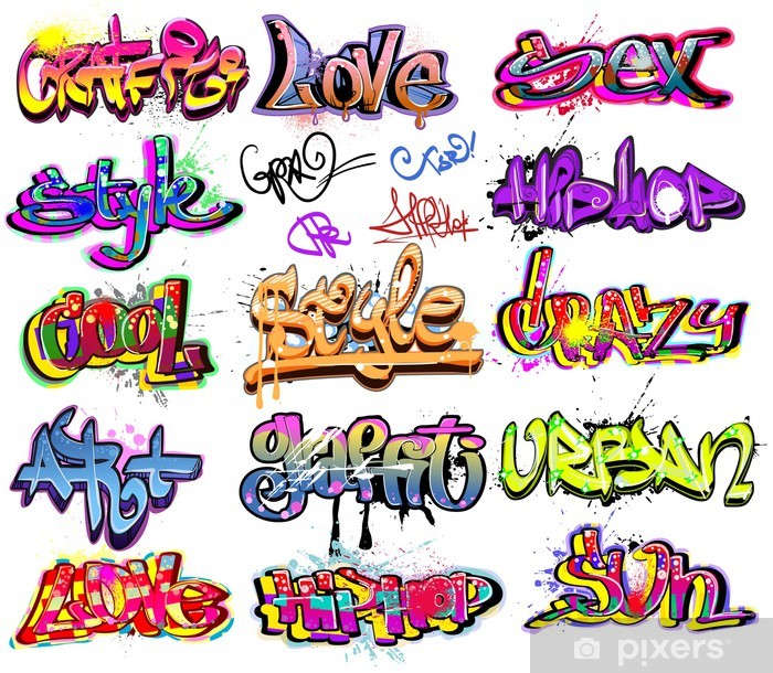 700x610 Graffiti Vector Background Collection Hip Hop Design Wall Mural