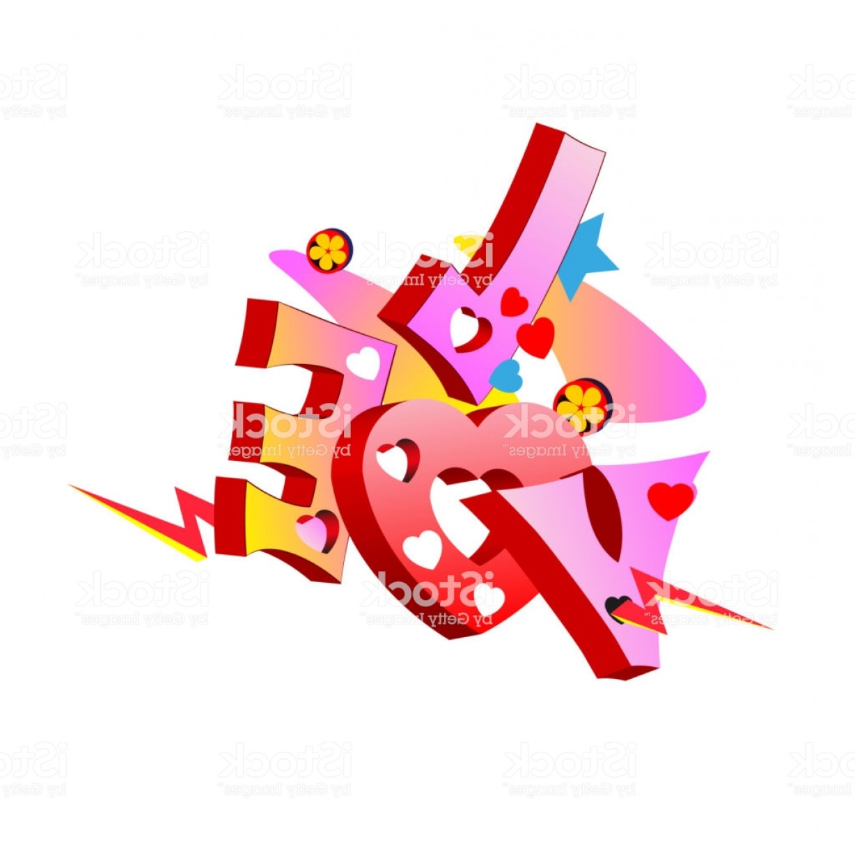 1228x1228 Love Word Graffiti Vector Street Art Urban Design Element Vector