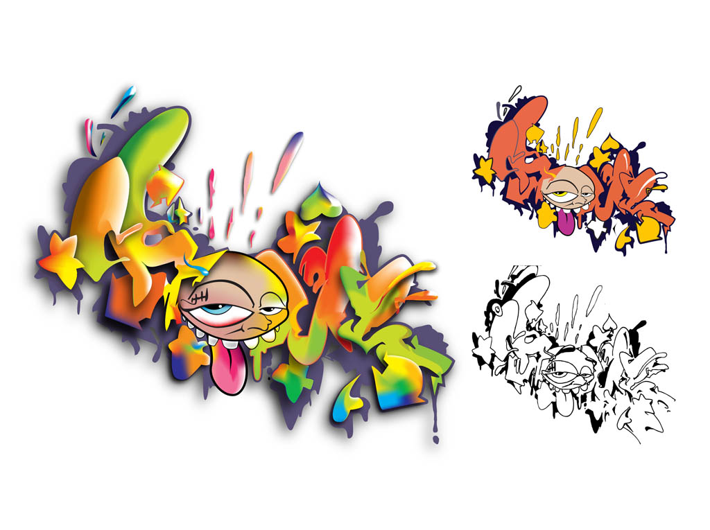 1024x765 Graffiti Set Vector Art Graphics