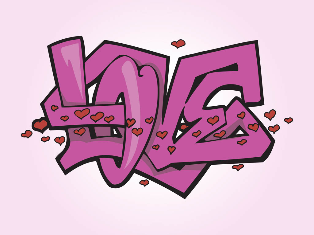 1024x765 Love Graffiti Vector Vector Art Graphics