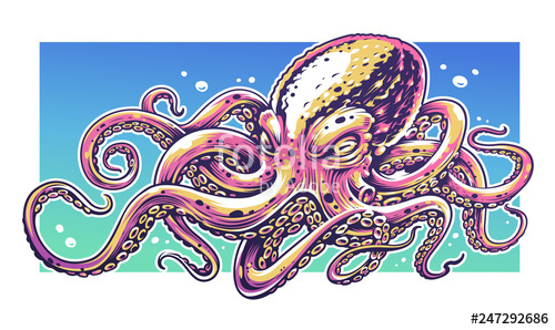 500x298 Octopus Graffiti Vector Art Stock Image And Royalty Free Vector