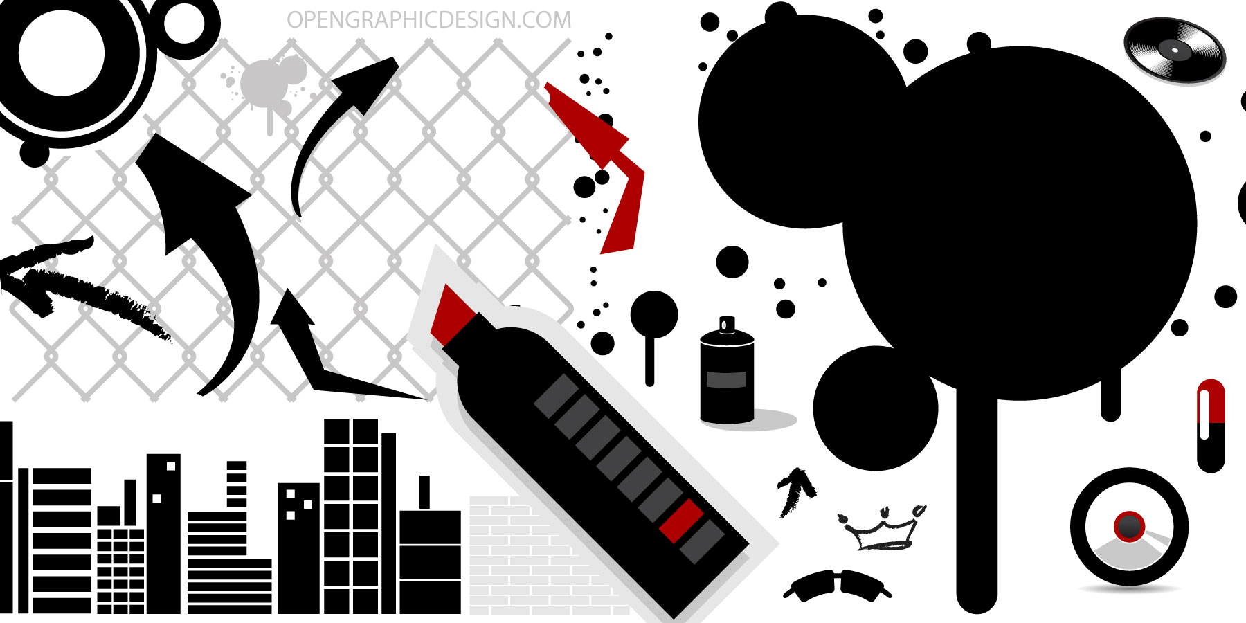 1800x900 Free Urban Art Vector Graphics